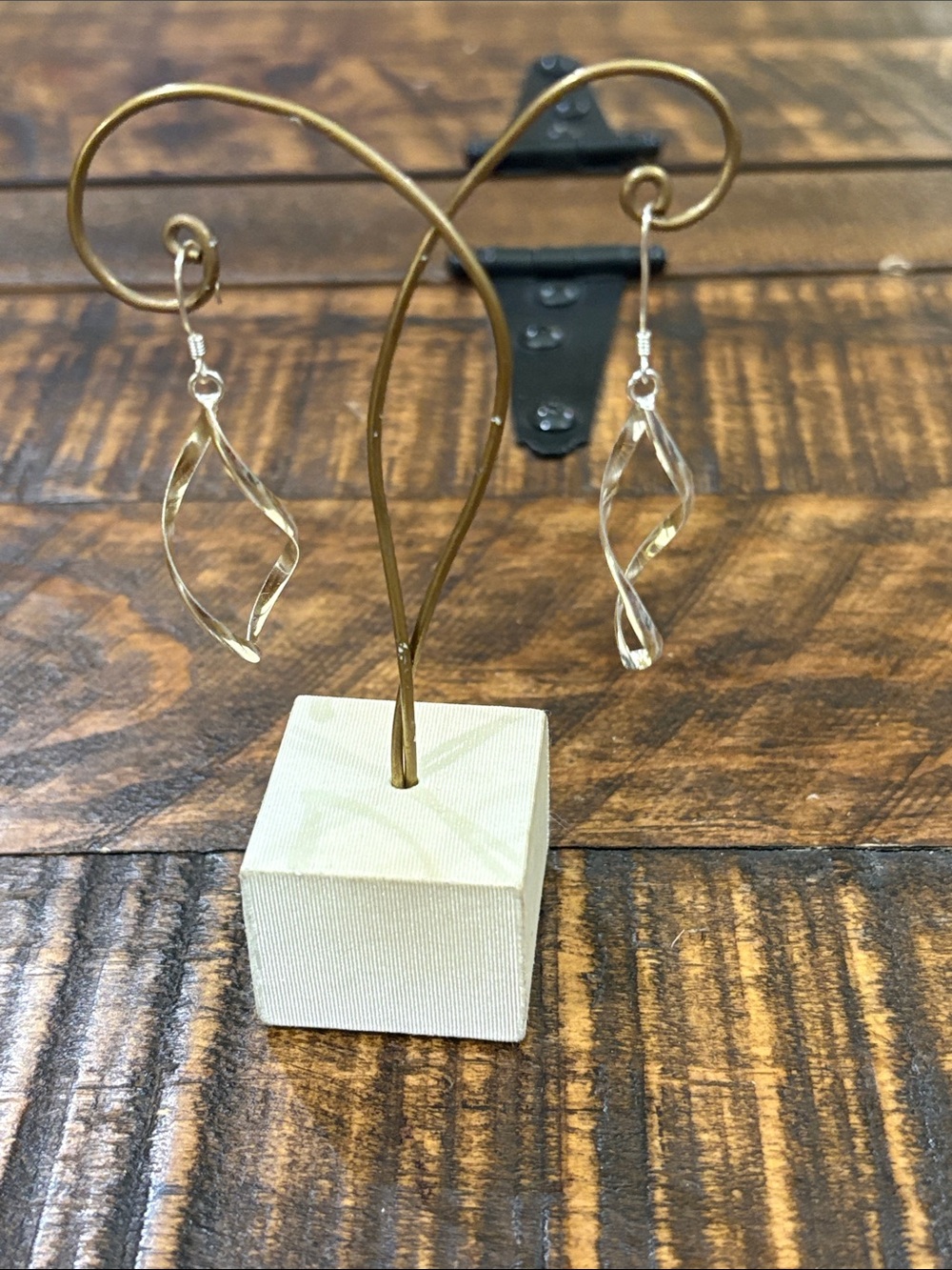 Sterling Silver Twisted Drop Earrings - Silver
